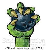 Vector Illustration of Zombie Hand Holding a Bowling Ball by AtStockIllustration