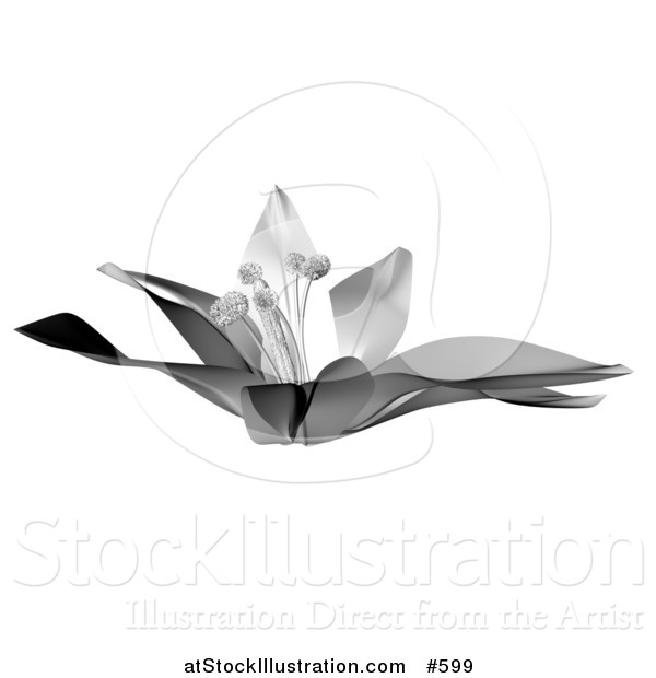 Illustration of a Chrome 3D Flower