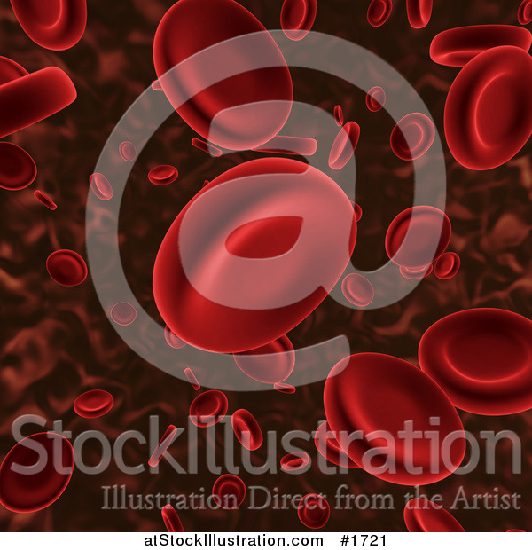 Illustration of a Floating Red Blood Cell Background