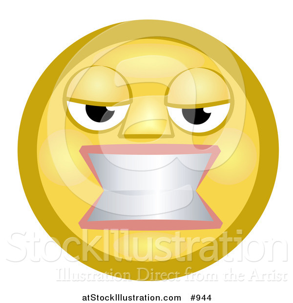 Illustration of a Frustrated Emoticon Gritting Teeth