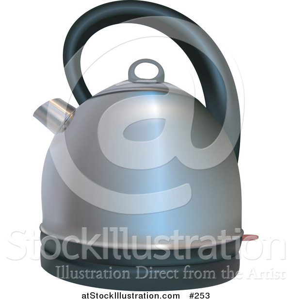 Illustration of a Silver Coffee or Tea Kettle