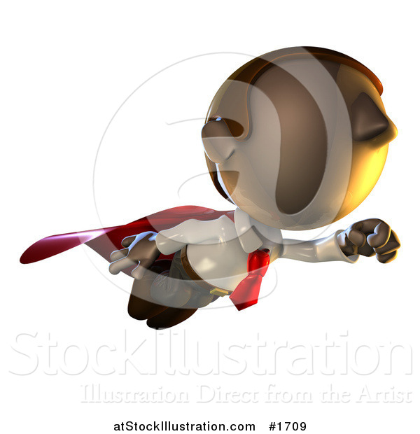 Illustration of a Super Hero Pete Man Character Flying