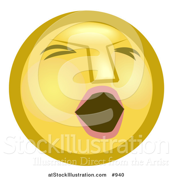 Illustration of a Tired Emoticon Yawning