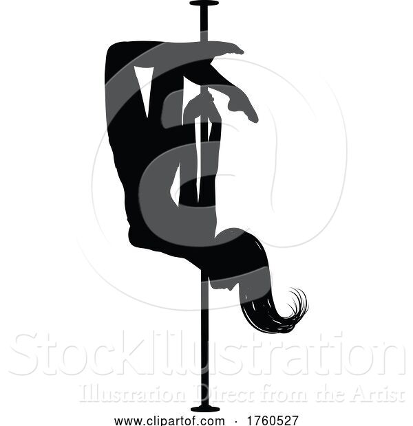 Illustration of Pole Dancer Lady Silhouette