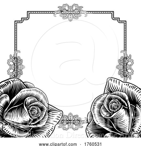 Illustration of Rose Flower Funeral Wedding Invite Background