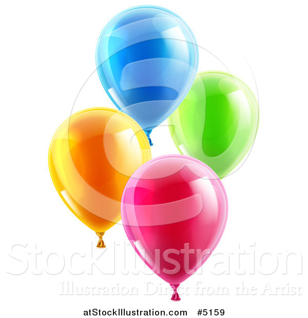 Vector Illustration of 3d Colorful Party Balloons