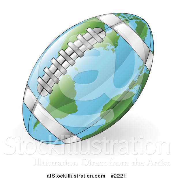 Vector Illustration of a 3d American Football Map Globe