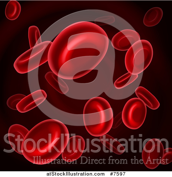 Vector Illustration of a 3d Background of Red Blood Cells