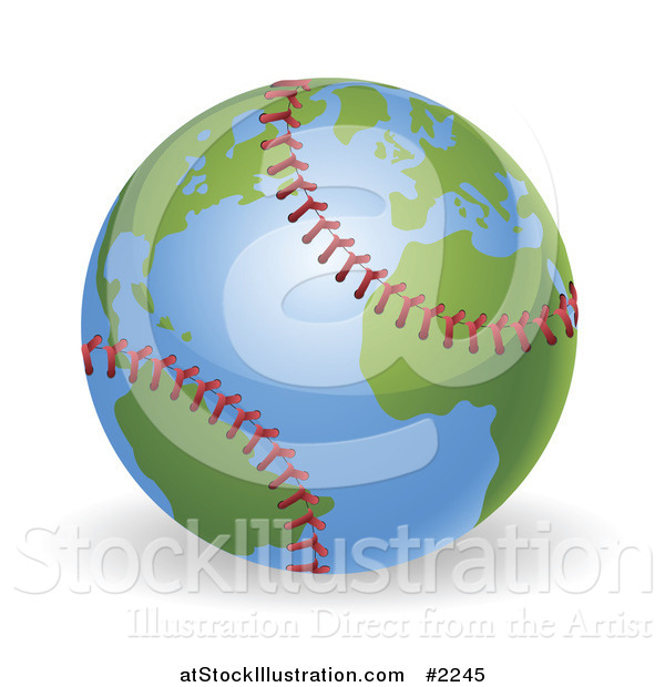 Vector Illustration of a 3d Baseball Globe