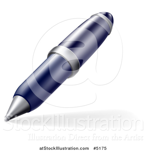 Vector Illustration of a 3d Blue Pen
