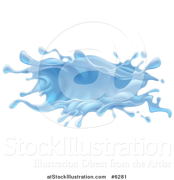Vector Illustration of a 3d Blue Water Splash
