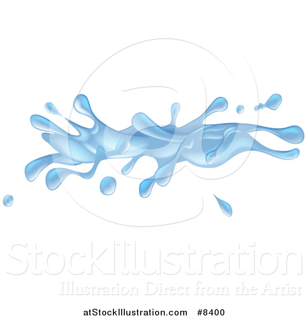 Vector Illustration of a 3d Blue Water Splash