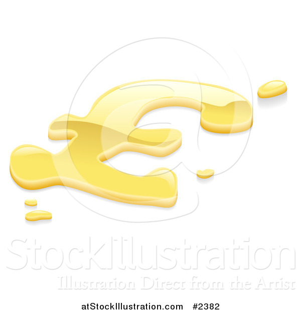 Vector Illustration of a 3d Gold Pound Sterling Money Symbol