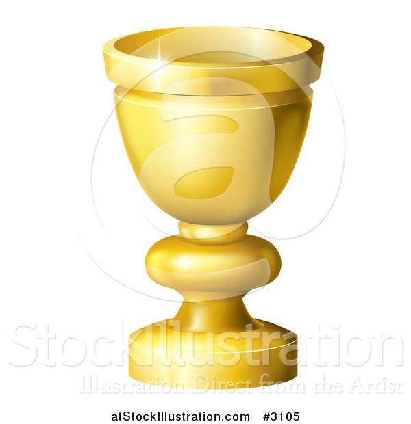 Vector Illustration of a 3d Golden Goblet or Grail