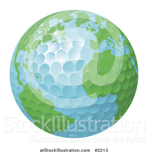 Vector Illustration of a 3d Golf Ball Globe
