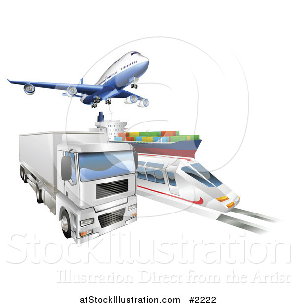 Vector Illustration of a 3d Logistics Vehicles