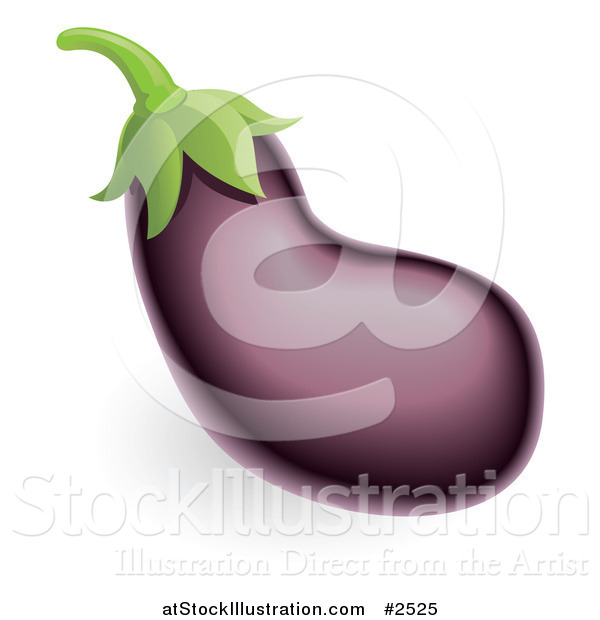 Vector Illustration of a 3d Purple Aubergine Eggplant