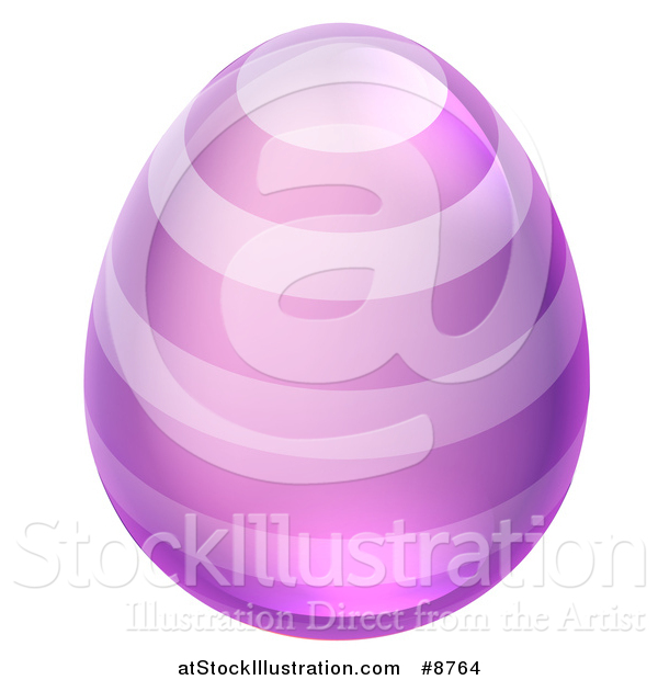 Vector Illustration of a 3d Purple Easter Egg with Stripes