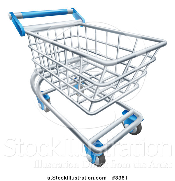 Vector Illustration of a 3d Shopping Cart