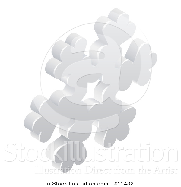 Vector Illustration of a 3d Snowflake Weather Icon