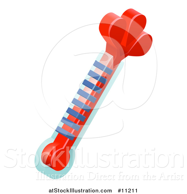 Vector Illustration of a 3d Summer Thermometer with Mercury Exploding out of the Glass