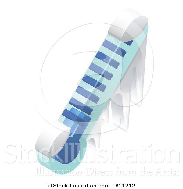 Vector Illustration of a 3d Winter Thermometer with Gold Icicles