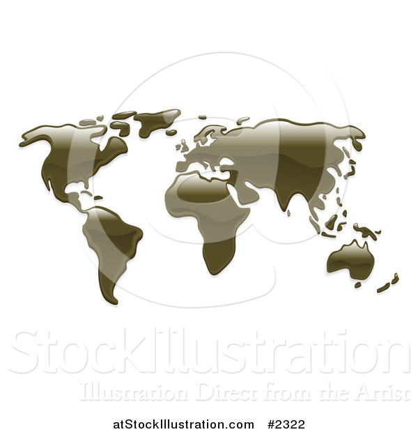 Vector Illustration of a 3d World Atlas Map of Oil