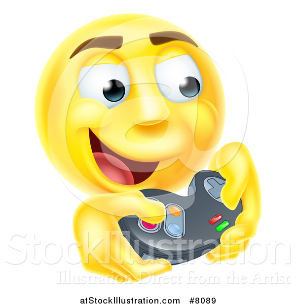 Vector Illustration of a 3d Yellow Male Smiley Emoji Emoticon Face ...