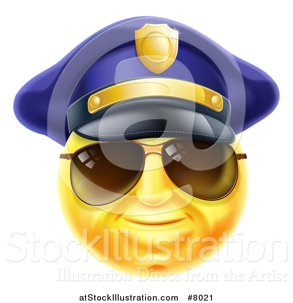 Vector Illustration of a 3d Yellow Male Smiley Emoji Emoticon Face ...