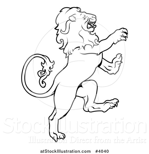 Vector Illustration of a Black and White Leo Lion Zodiac Astrology Sign