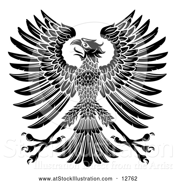 Vector Illustration of a Black Imperial Coat of Arms Eagle