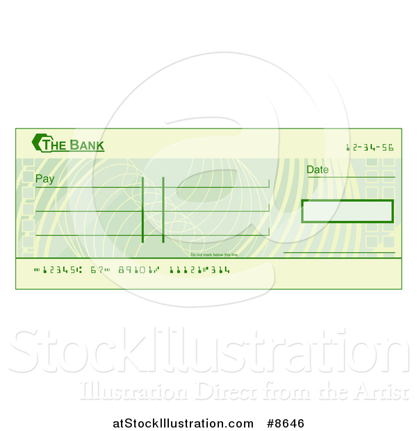 Vector Illustration of a Blank Bank Check