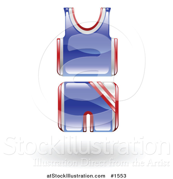 Vector Illustration of a Blue and Red Basketball Uniform