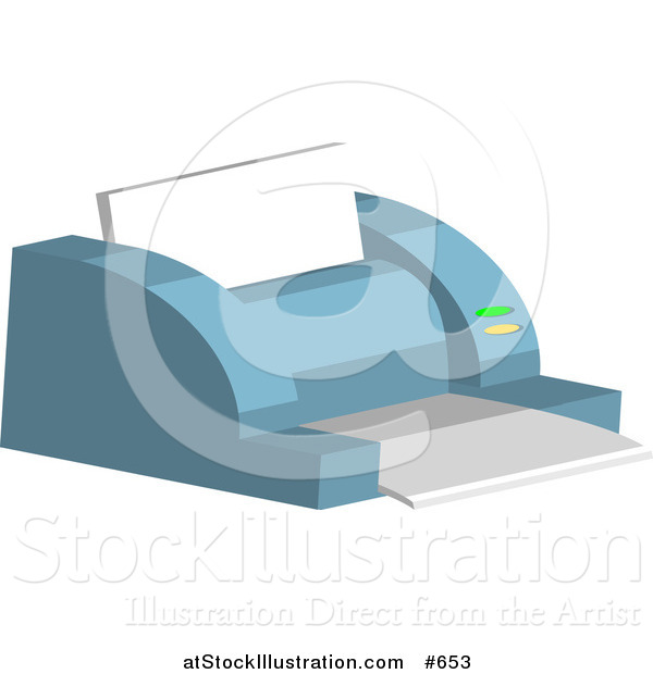 Vector Illustration of a Blue Printer