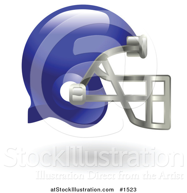 Vector Illustration of a Blue Protective Football Helmet