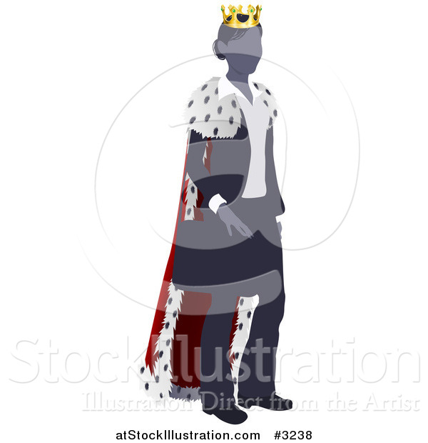 Vector Illustration of a Business Woman Queen with a Robe and Crown