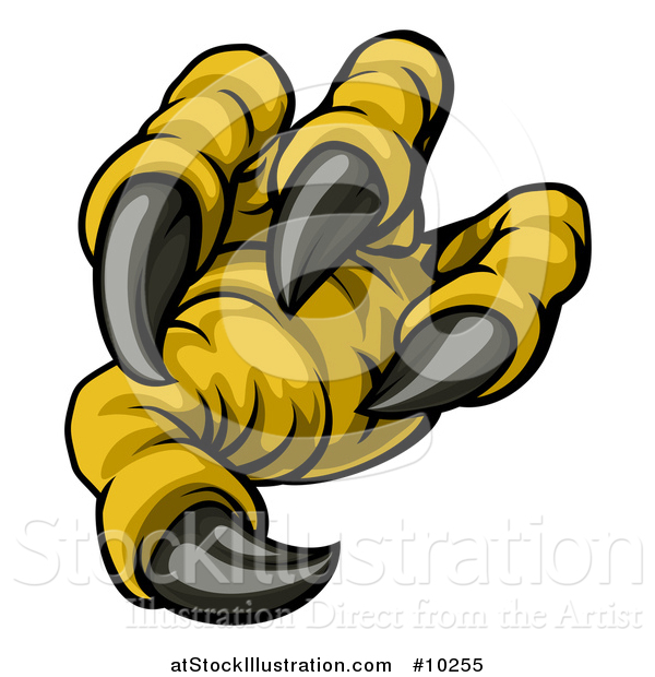 Vector Illustration of a Cartoon Eagle Claw and Sharp Talons