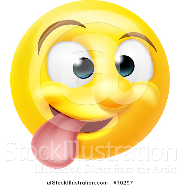 Vector Illustration of a Cartoon Goofy Yellow Smiley Face Emoji Emoticon