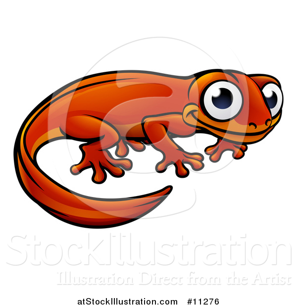 Vector Illustration of a Cartoon Happy Newt