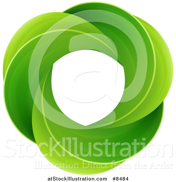 Vector Illustration of a Circle of Green Leaves