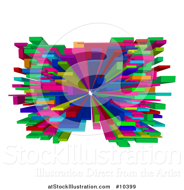 Vector Illustration of a Colorful Abstract 3d Blocks Design