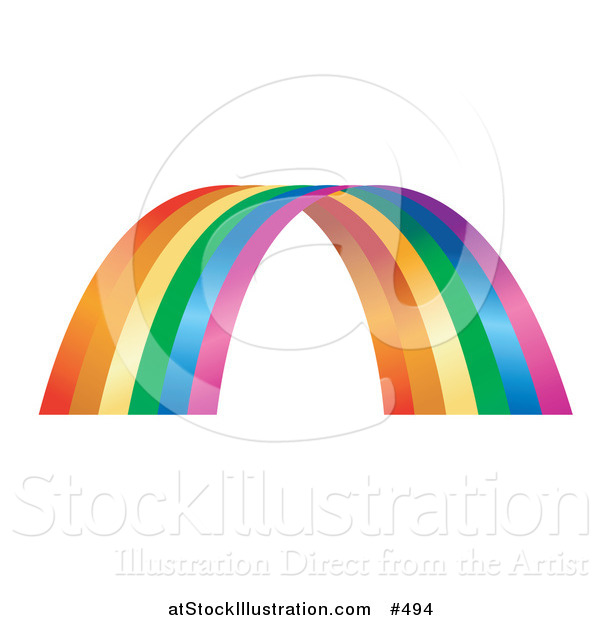 Vector Illustration of a Colorful Rainbow Arch