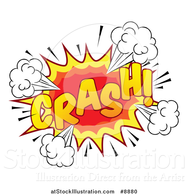 Vector Illustration of a Comic Styled Crash Explosion Burst