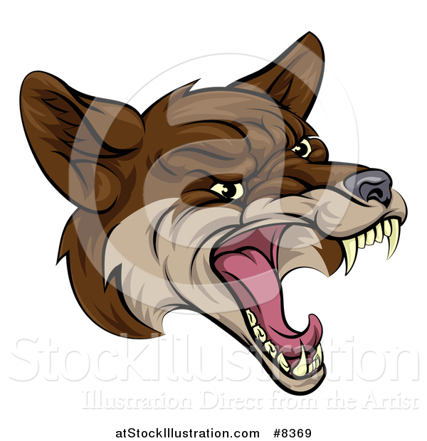 Vector Illustration of a Coyote Mascot Head Howling