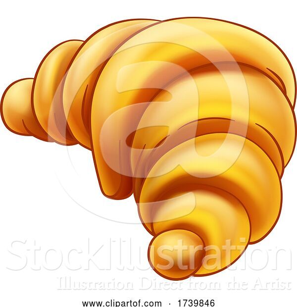 Vector Illustration of a Croissant Pastry Bread Food Drawing Illustration