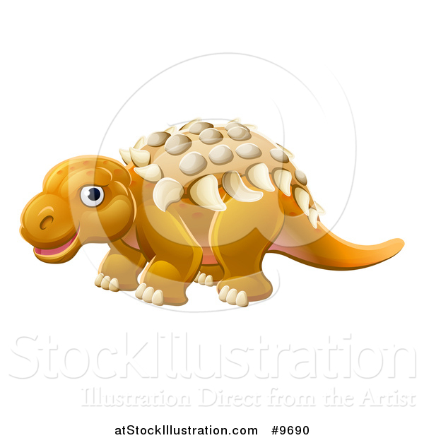 Vector Illustration of a Cute Edmontonia Dinosaur