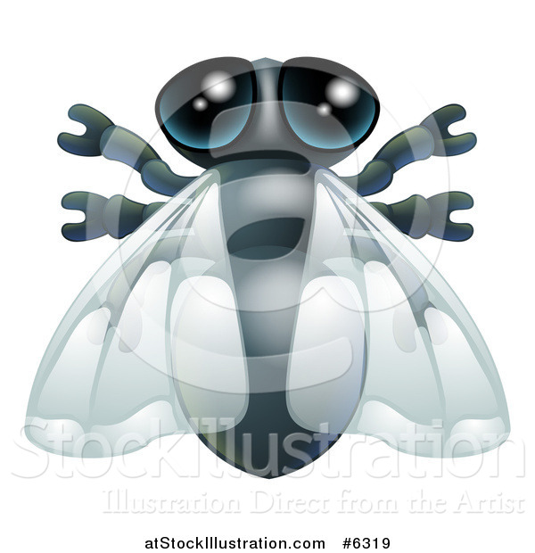 Vector Illustration of a Cute House Fly Bug