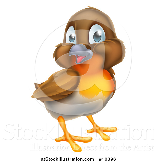 Vector Illustration of a Cute Robin Bird