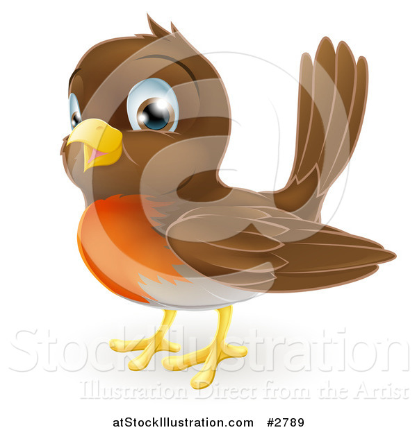 Vector Illustration of a Cute Robin Bird