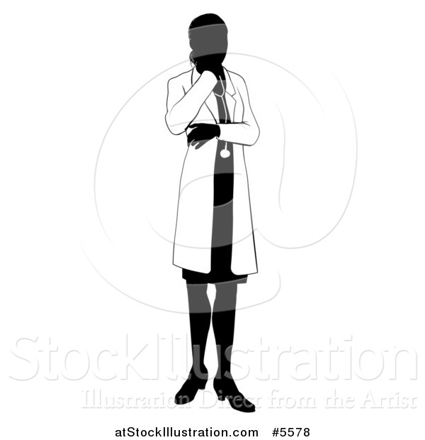 Vector Illustration of a Faceless Female Doctor